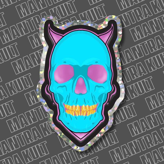 Glitter Skull Sticker