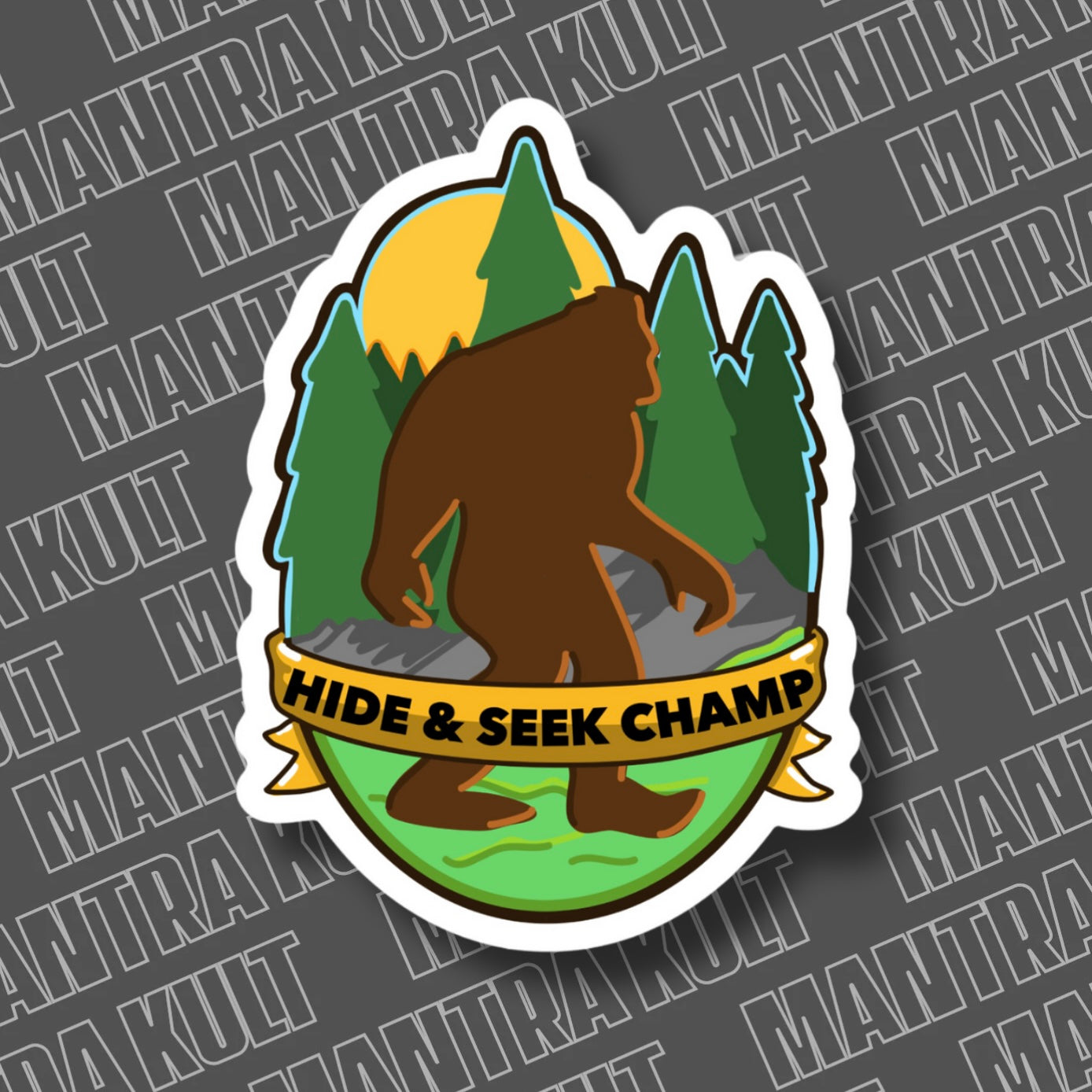 Bigfoot Hide And Seek Champ Sticker