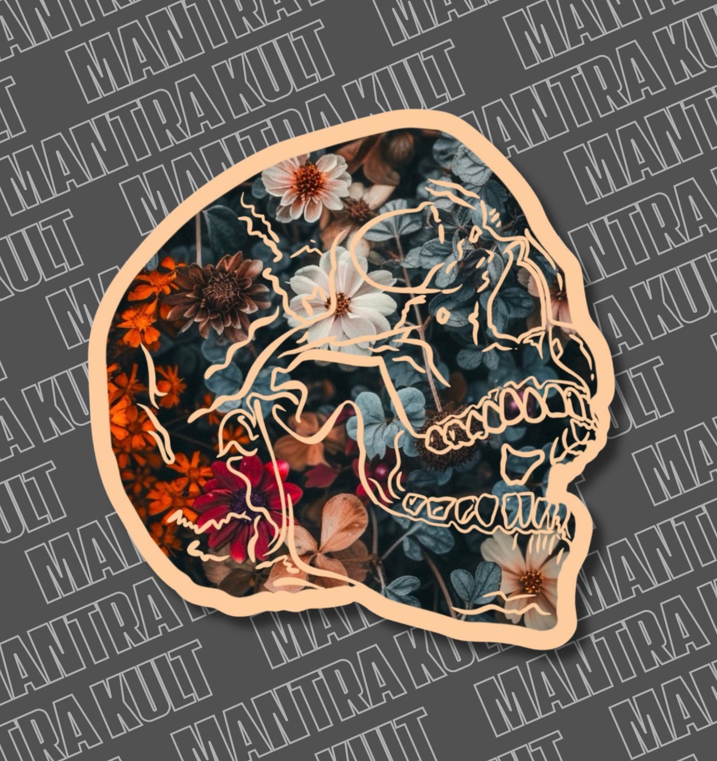 Floral Skull Sticker